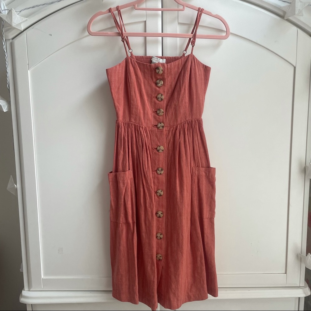 Forever 21 Striped Button Midi Dress